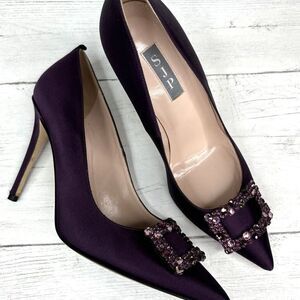 SJP by Sarah Jessica Parker Deep Burgundy Studded Shoes Heels in Size US 8.5